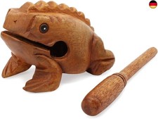 Aussel, Guiro wooden croaking frog with a hammer, musical instrument, sound
