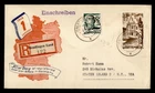 DR WHO 1948 GERMANY WURTTEMBERG FIRST DAY POST WAR REGISTERED REUTLINGEN M72409