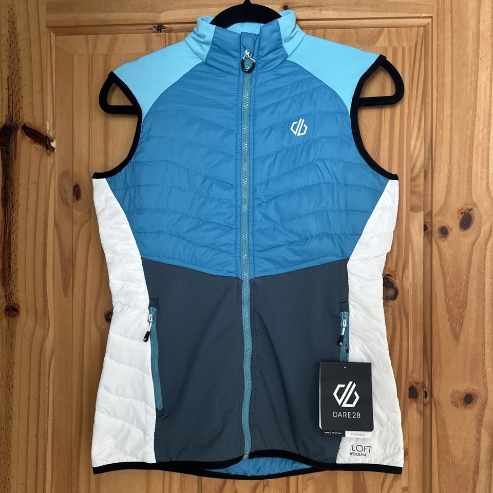 Dare2B Vest Blue Women's Size UK 8 SMALL Surmount II Sleeveless Jacket Full Zip. — 第 2/4 张图片