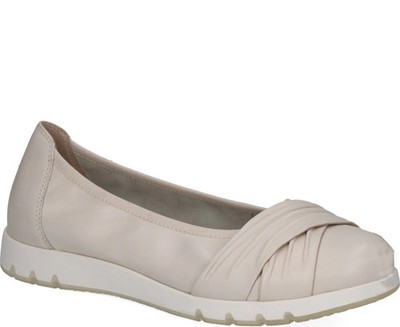Caprice Women's Beige Leather Ballet Flats Casual Fashion 9-22118-44170