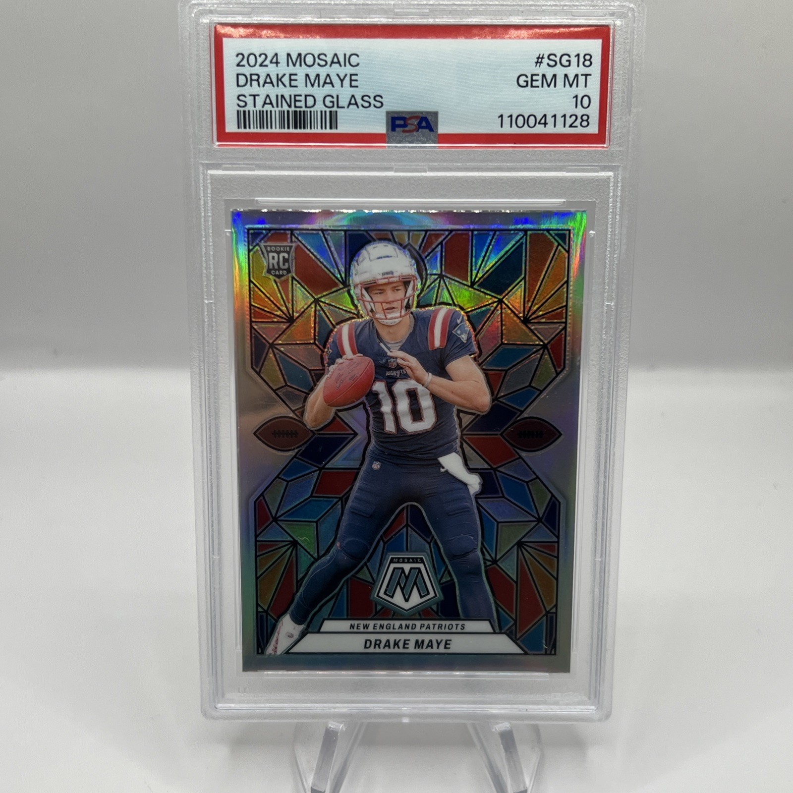 Drake Maye Panini Mosaic Stained Glass #SG18 Base