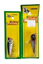 (Set of 2) Creme Lures Topwater Poppers 1/8 oz 2 Inches 2 Colors In Set New