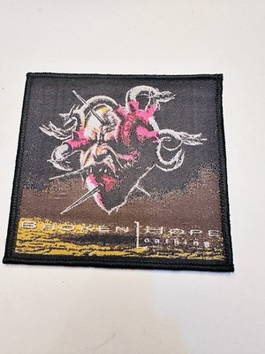 BROKEN HOPE, LOATHING, BLACK BORDER, 4X4 INCHES, WOVEN PATCH
