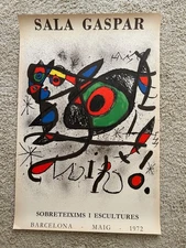  Miro Original Lithograph "Sala Gaspar" 1972 Certificate of Authenticity 