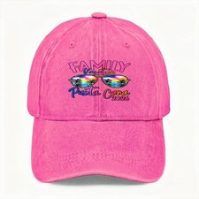 Unisex Tropical Palm Sunset Family Trip Dad Hat Vintage Washed Baseball Cap