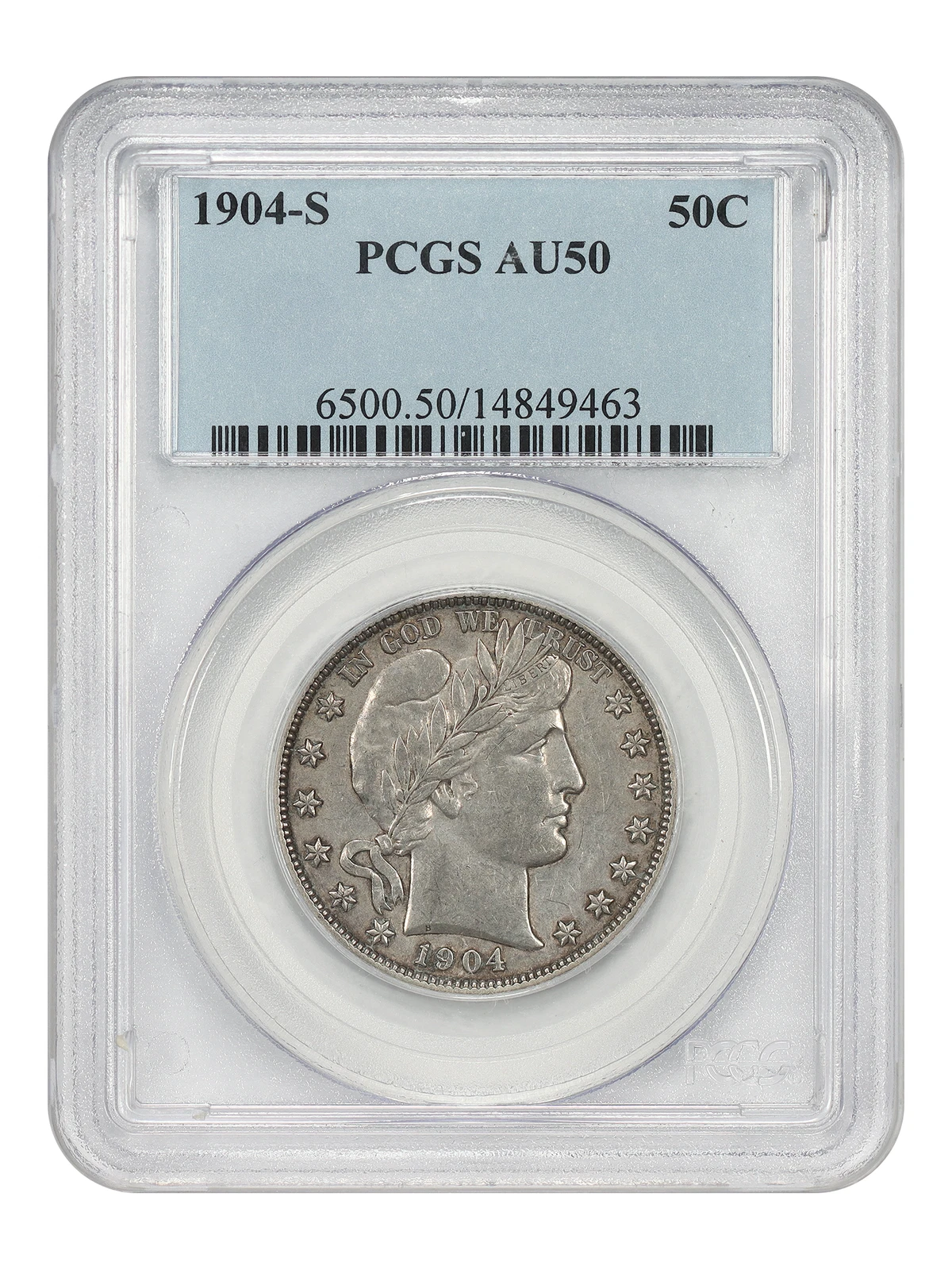 1904-S 50C PCGS AU50 - Barber Half Dollar - Rare Date - Key to the Set