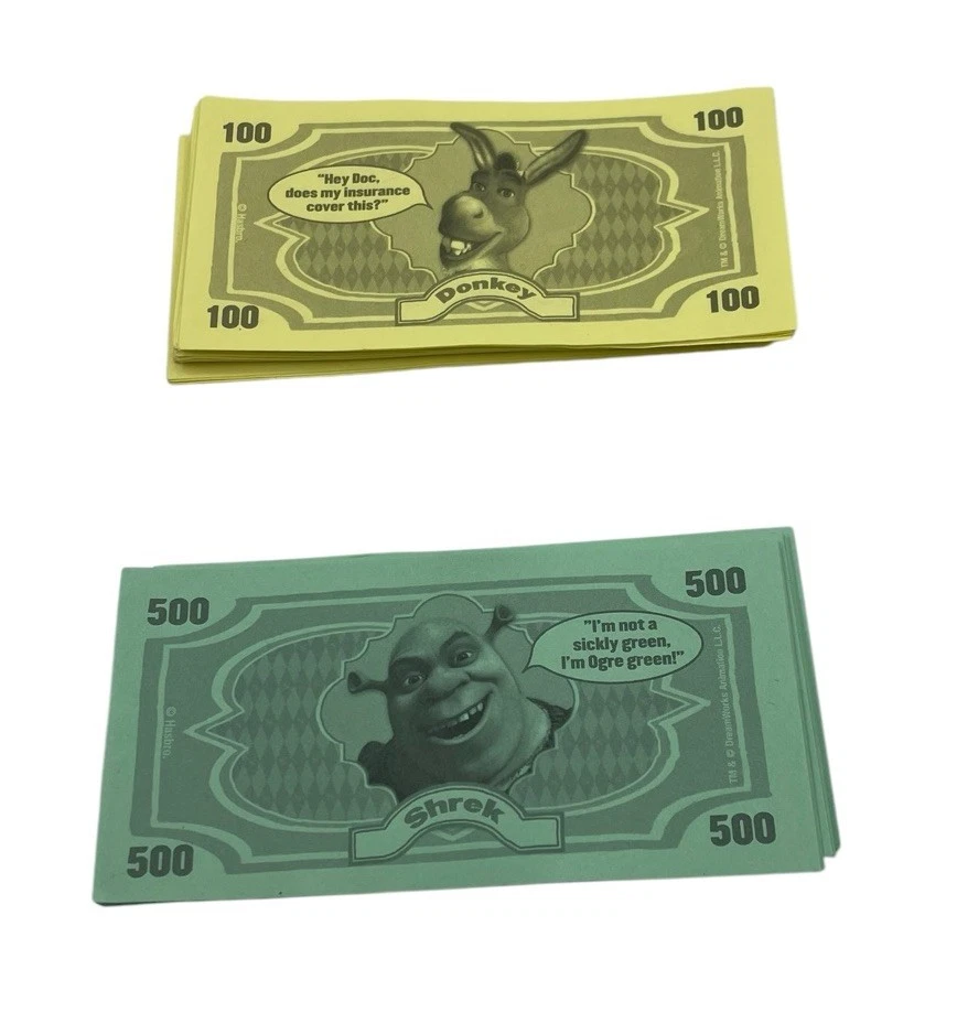 Operation Game 2007 edición Shrek dinero ficticio 100 y 500 dólares de repuesto Foto 2 de 3