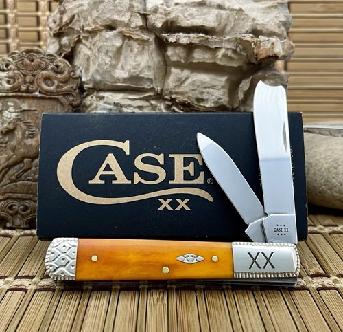 Case XX USA Custom Smooth Persimmon Bone Diamond XX Engraved Razor ...