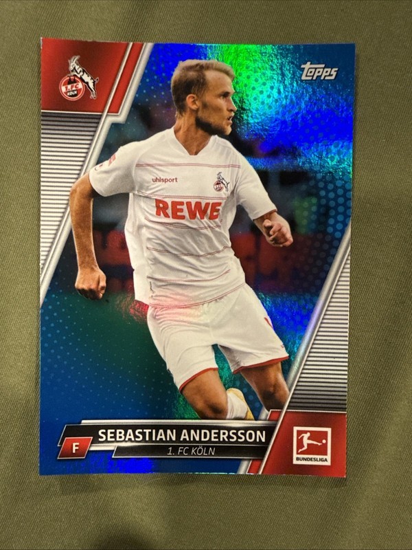 2022 Topps Chrome Bundesliga Blue Refractor Sebastian Andersson FC Koln /99