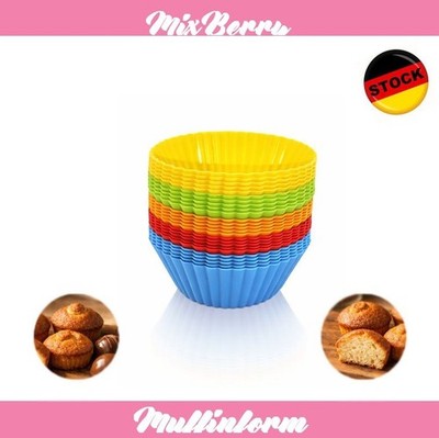 25er Set Silikon Muffin Backform Cupcake Muffinform Muffinförmchen +1 gratis  
