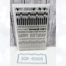Simon Says Stamp BIRTHDAY BORDERS Candles Party Rubber Stamps Dies