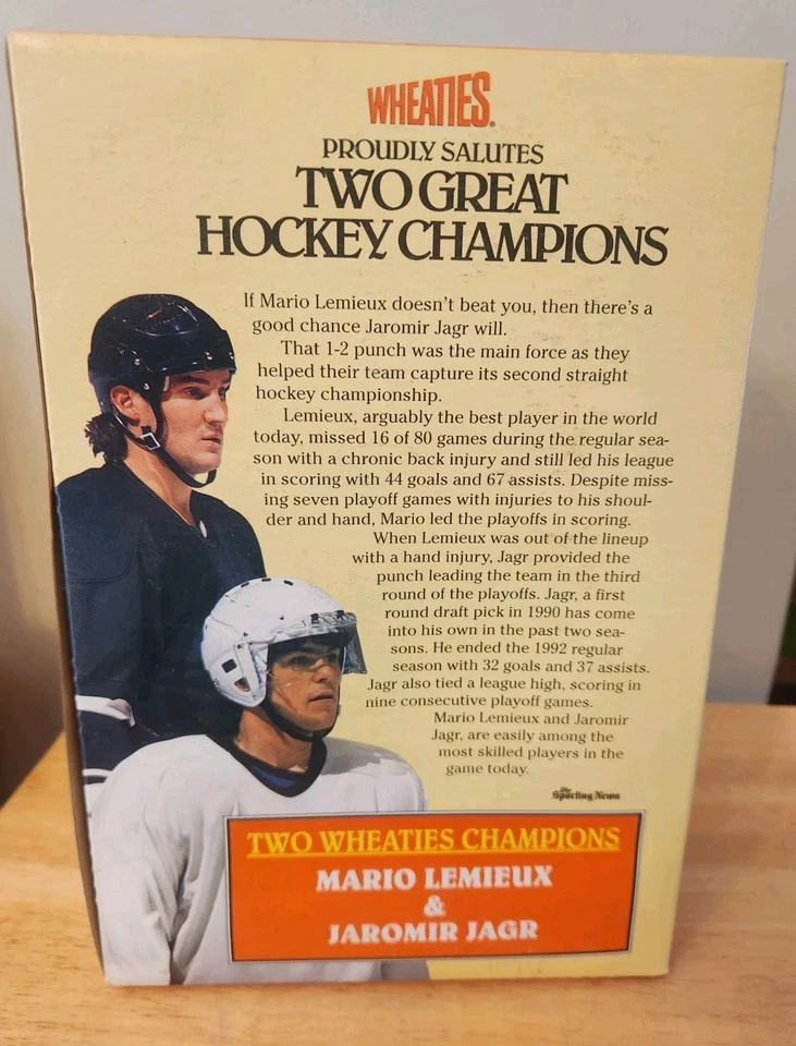 Pittsburgh Penguins 1992 Stanley Cup Champions caja completa de trigo Lemieux/Jagr. Foto 4 de 4