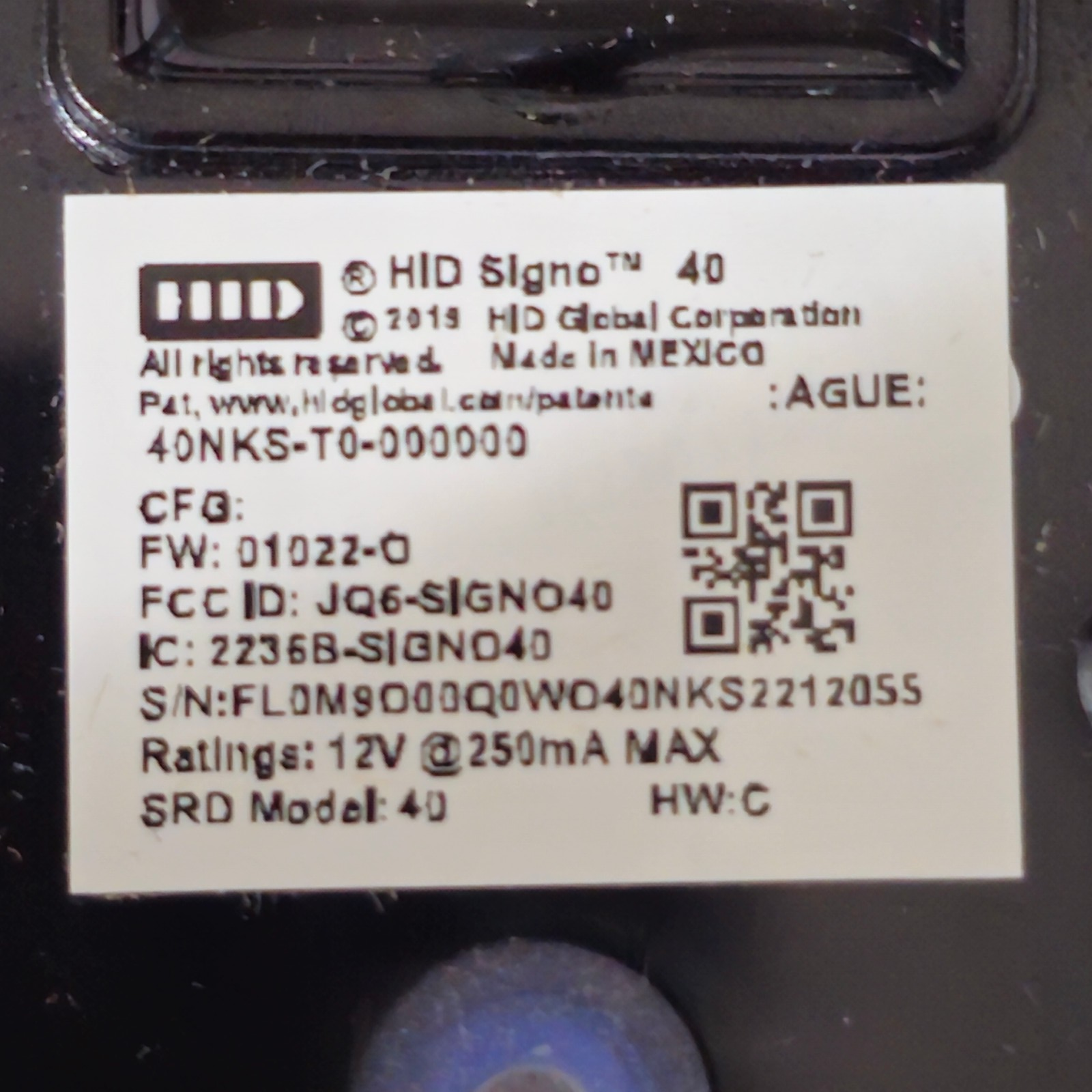 HID Signo 40 Smart Card Access Control Reader - Black (40NKS-00-000000 ...