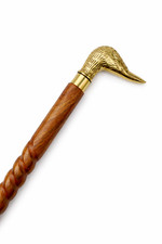 Brass Antique Duck Handle Wooden Walking Cane  Handmade Vintage Style Gift