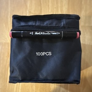 Touch Twin Marker 100PCS Multicolor Twin Tip Markers Set w/ Zipper Case