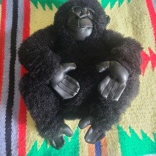 Kids Of America Peluche Negro Gorila Mono Sentado Cuero Manos Pies Cara En muy buena condición