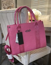 Ed Hardy Pink Signature Tattoo Embossed Tote