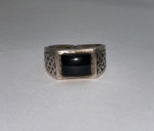 Vintage 925 Sterling Silver Black Onyx Ring
