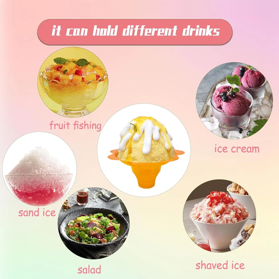 Tazas de cono de nieve coloridas de 4 oz con pajitas de cuchara, hielo en forma de flor Szsrcywd 200 piezas Foto 4 de 4