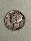 1942 D Mercury Dime VG Very Good 90% Silver 10c US Coin Collectible