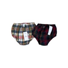 Ralph Lauren Baby Girls Lot of 2 Bloomers Diaper Cover Bottoms Plaid 24M NEW