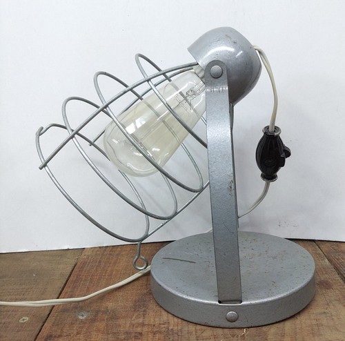 Vintage Bretford Industrial Cage Sun Lamp Model TD-6 Wall Mount or Tabletop 10" - Picture 4 of 11