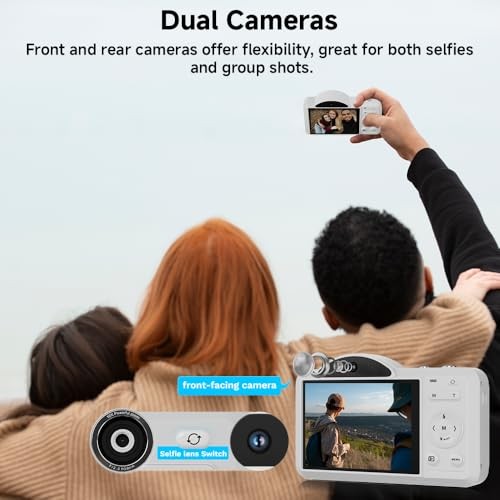 4K Upgrade Touchscreen Digital Camera, 75MP Dual Front & Rear Cameras White - Picture 5 of 7