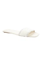 Stuart Weitzman Womens Open Square Toe Lace Sandals White Size 8