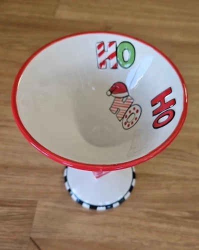 Ho Ho Ho Ceramic Martini Glass By SCM Designs Earthenware