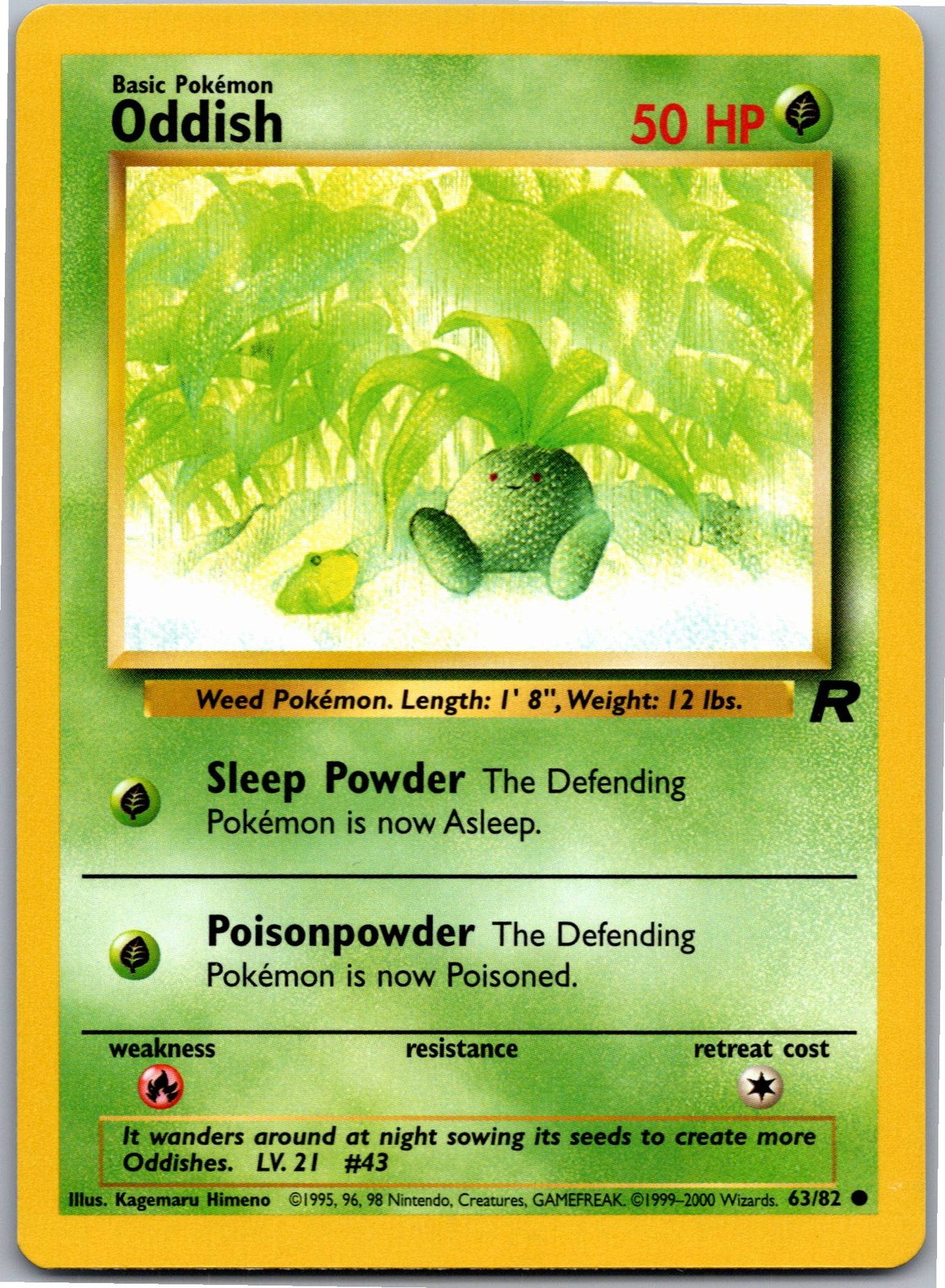 Oddish - Team Rocket 63/82 - Common - NM Pokémon TCG