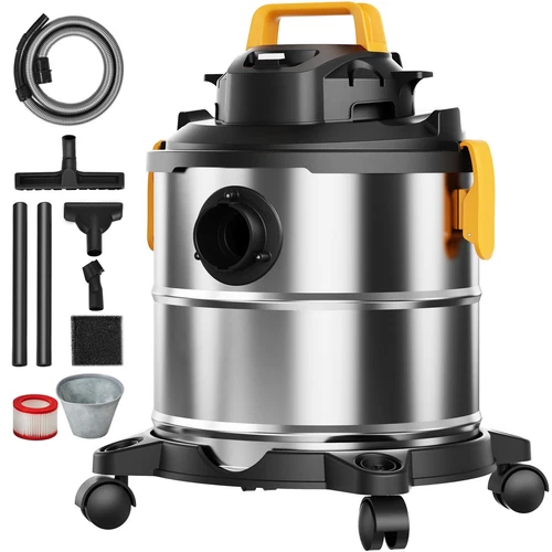 Wet Dry Shop Vac Vacuum 5.5 Gallon 6 Peak HP Clean Blower Stainless Steel
