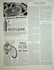 Original 1936 Vintage Bicycle Ad: '37 Model streamline Moto-Bike #Collectives