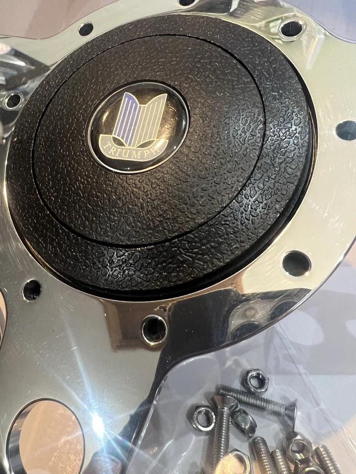 Volante y kit Boss de llanta plana de madera Triumph TR6 14" - Imagen 3 de 4