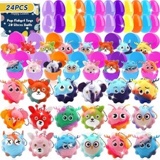 24 Pack Prefilled Easter Eggs with Toys Inside, Easter Basket Stuffers with Pop