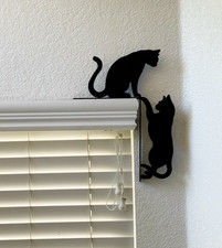 Black Cat Door Topper - Kitty Cat Hanging Ornament