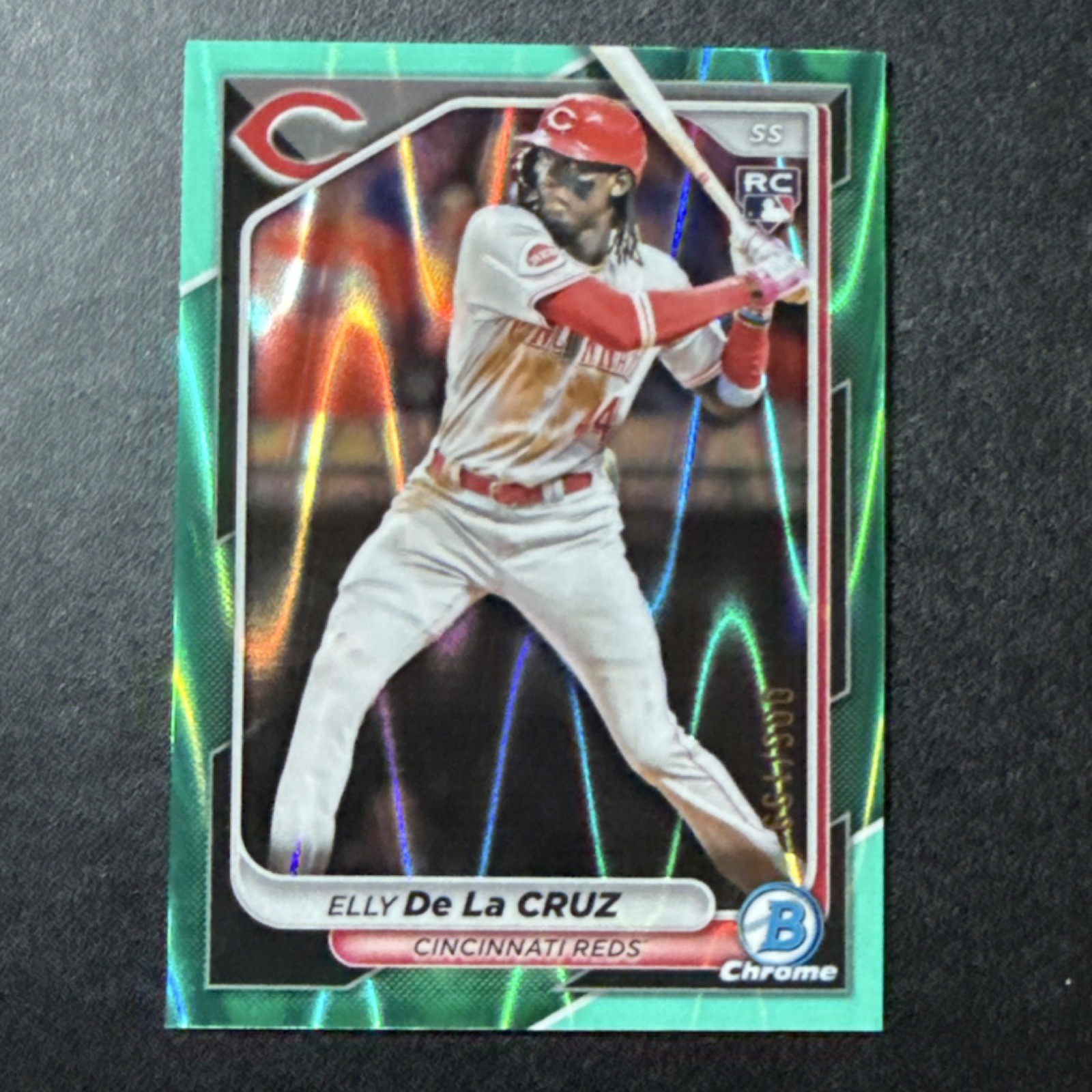 Topps 2024 Bowman Chrome Elly De La Cruz Rookie Aqua Raywave /199 #42 Reds