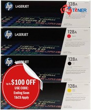 Genuine HP #128A C/M/Y/K Toner Set for CM1415fn CM1415fnw CP1525 [CE320A-CE323A]
