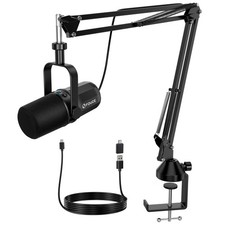 Dynamic Microphone, XLR/USB Podcast Recording PC Microphone for Vocal Voice-O...