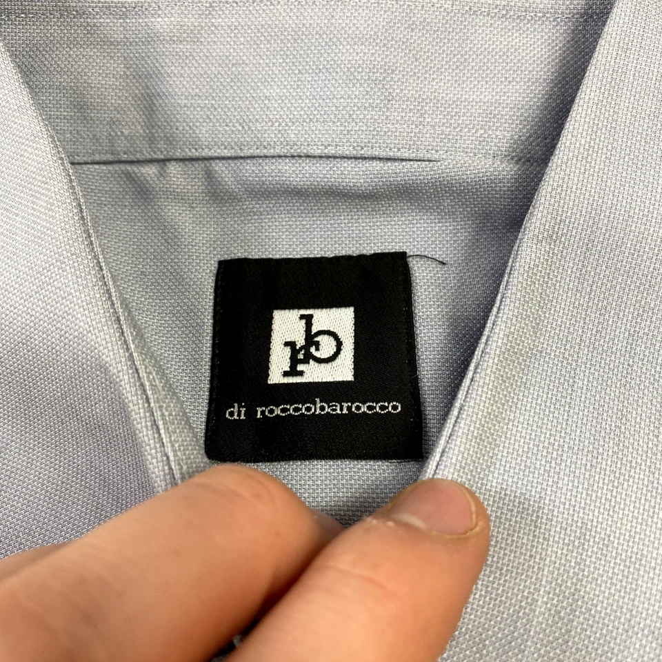 Di Roccobarocco Blue Shirt Regular Long Sleeve Mens Medium (40 - 15 3/4) - Image 4 of 4