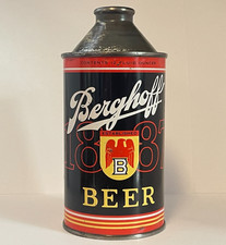BERGHOFF 1887 BEER High Profile Cone Top Can FT WAYNE INDIANA IRTP all original