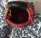 NWT Handmade African Mini Woven Market Basket With Leather  — photo 4