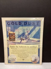 Vtg. Original 1924 Gold Dust Ad Print On Poster Board &In Plastic Sleeve