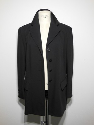 DINOMODA Vintage Damen Blazer Jacke Wolljacke Anzugjacke Schwarz GR 40/42