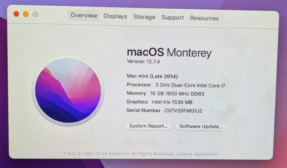 Apple Mac mini A1347 2840 Late 2014 i7-4578U 3.00GHz 16GB RAM 256GB SSD Monterey - Image 3 of 4