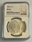 1884 O Morgan Silver Dollar $1 - NGC MS 63