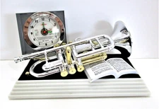 Replica Trombone Musical Alarm Clock, Plays Song Says Good Morning SEE VIDEO