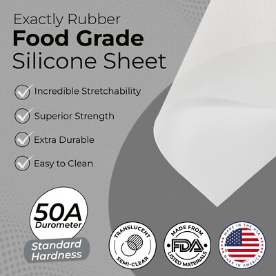 FDA Silicone Rubber Sheet, 50A, 1/32 x 9 x 12 Inch, Food Grade, Gasket Material