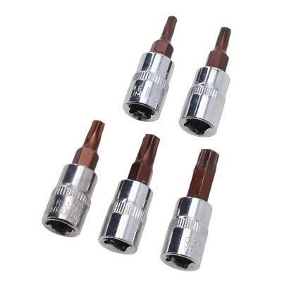 5pcs Screwdriver Bits 1/4 Inch Drive Socket Head Tools T15