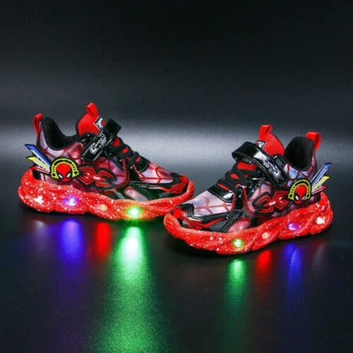 Kinder Spiderman Schuhe LED Turnschuhe Jungen Blinkend Leuchtend Sneaker DE - Bild 32 von 39