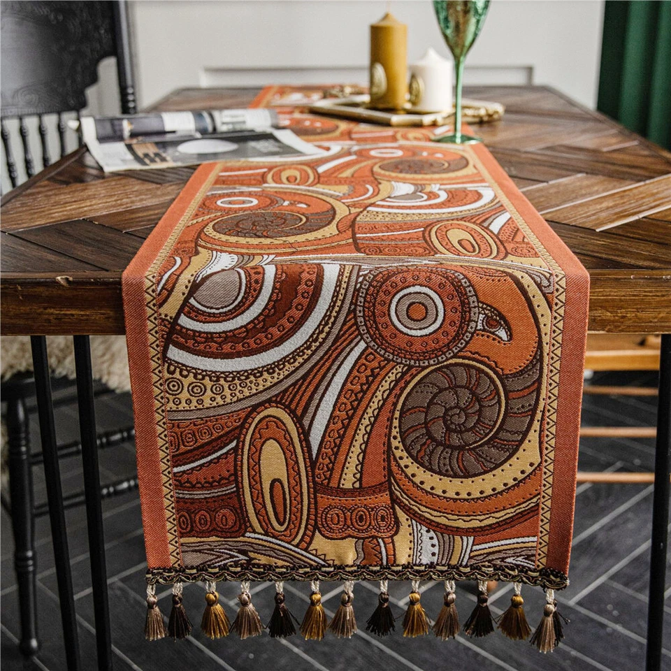 Jacquard table Runner table fabric coffee table Runners bed Cabinet Dinner Party - Image 2 of 4